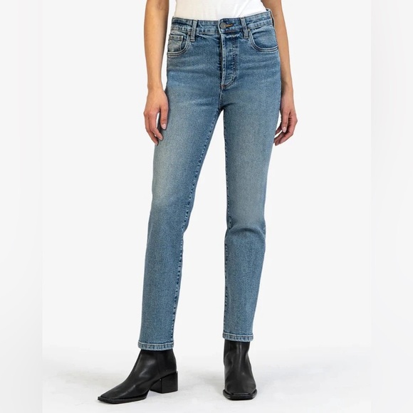 KUT Rosa High Rise Ankle Straight Leg Denim - Picture 2 of 4